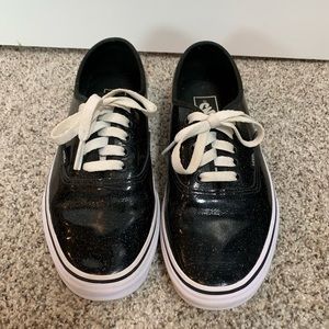 Black sparkly Vans
